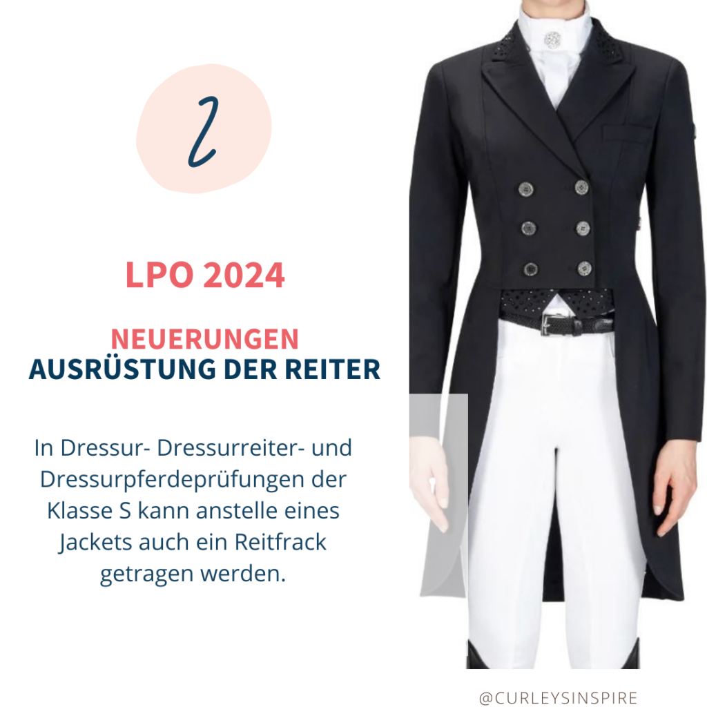Neue LPO 2024. Neuerungen Reiter. Reitfrack
