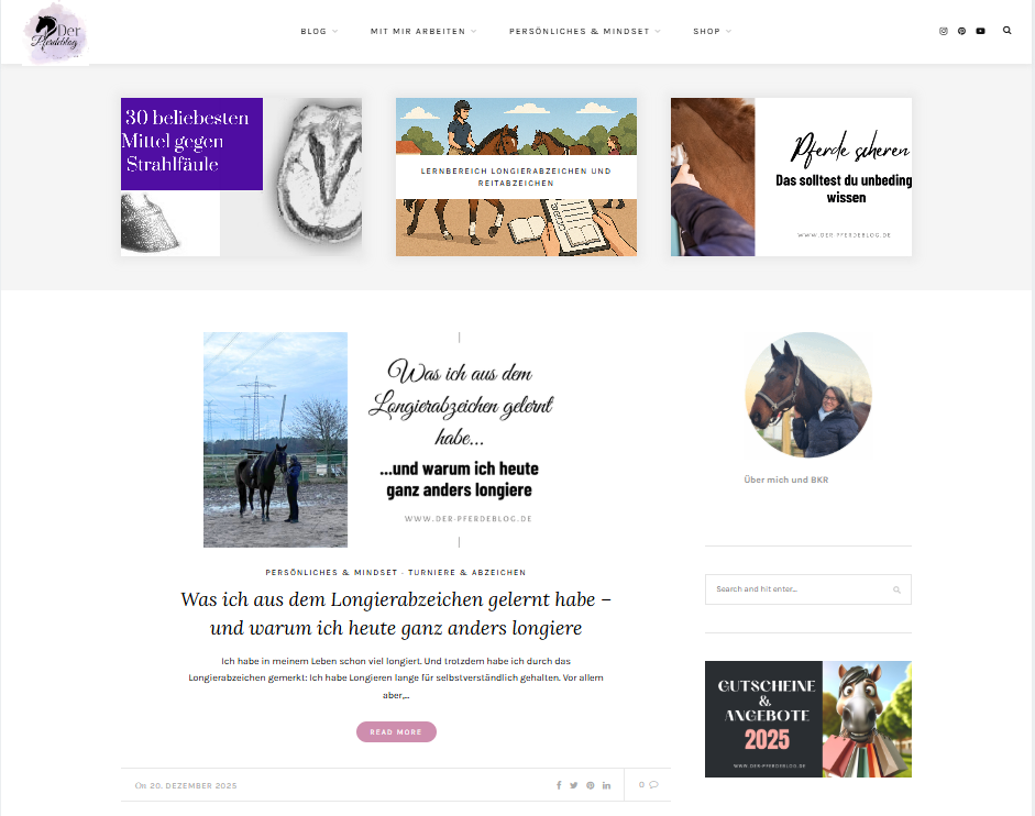 Homepage www.der-pferdeblog.de