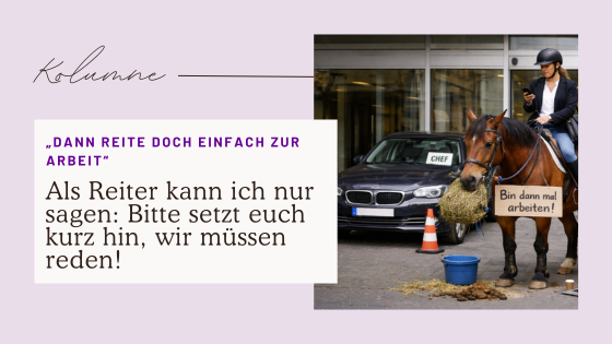 Mit dem Pferd zur Arbeit reiten